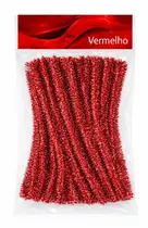 Haste Chenille 10cm Limpa Cachimbo com 20 Unidades Vermelho