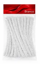 Haste Chenille 10cm Limpa Cachimbo com 20 Unidades Branco
