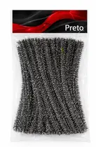 Haste Chenille 10cm Limpa Cachimbo com 20 Unidades Preto
