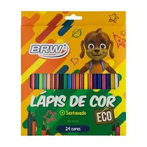 Lápis de Cor 24 Cores Sextavado Reciclado BRW ECO