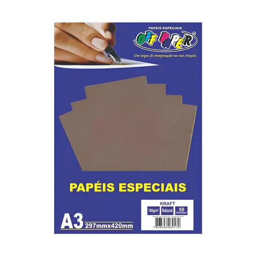 Papel Kraft Reciclado A3 297mmx420mm 180g 50 Folhas