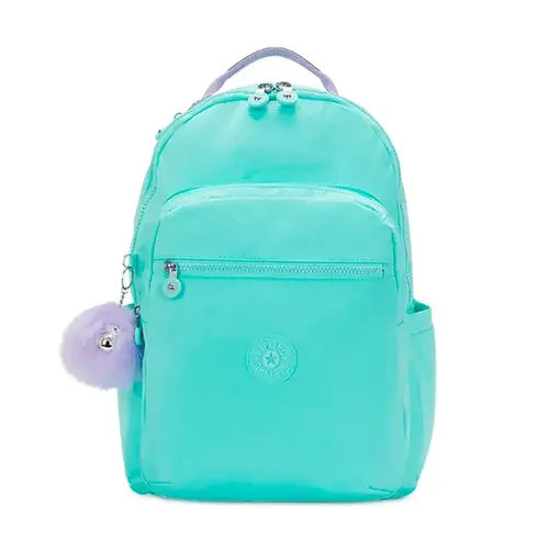 Mochila Grande Kipling Seoul Verde Funky Stars Emb