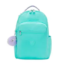 Mochila Grande Kipling Seoul Verde Funky Stars Emb