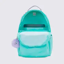 Mochila Grande Kipling Seoul Verde Funky Stars Emb