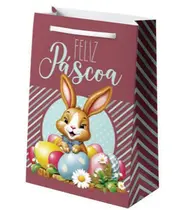 Sacola Papel Presente G 38,5cmx23,5cmx08cm Feliz Pascoa
