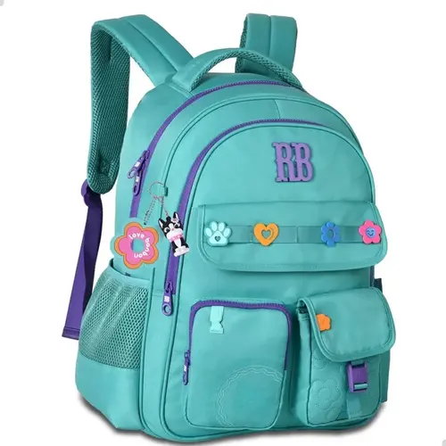MOCHILA FEM INF S/RODA G REBECCA BONBON FLOWER POWER VERDE