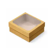 CAIXA PRESENTE DUPLEX P 14CMX14CMX8CM URIARTE KRAFT COM VISOR 10 UN