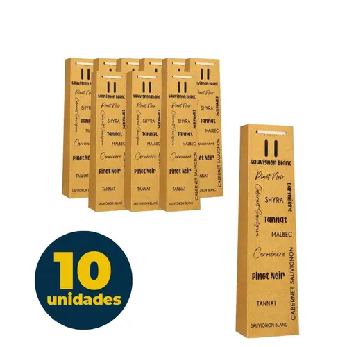 SACOLA PRESENTE KRAFT VINHO 39CMX12CMX8CM URIARTE 10 UN