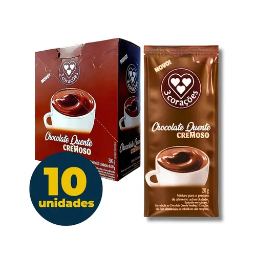 Café Três Corações Individual Sachê 20g Chocolate Quente 10 Unidades