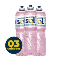 Detergente Líquido 500ml Girando Sol Hipoalergênico 3 Unidades