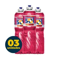 Detergente Liquido 500ML Maça Girando Sol 3 Unidades