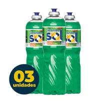 Detergente Liquido 500ML Limão Girando Sol 3 Unidades