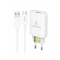 Carregador de Celular Parede com Cabo Type-C e 1 Saída USB Lehmox LE-521 TYPEC