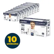 LUVA NITRILICA DESCARTAVEL M BRANCA S/ PO 100 UN 10 PCT