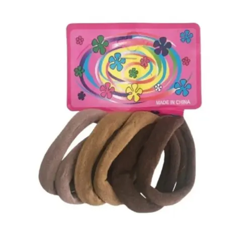 KIT ELASTICO CABELO C/6 UN MARROM
