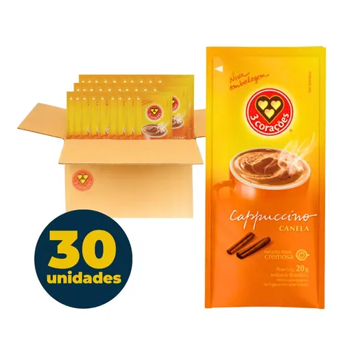 Café Três Corações Individual Sachê 20g Canela Caixa com 30 Unidades
