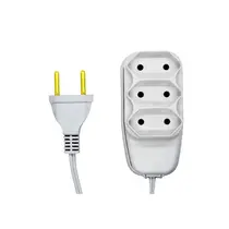 Extensão 3 Tomadas 2 Pinos 2500W Branca