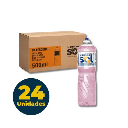 DETERGENTE LIQUIDO LAVA LOUCA 500ML GIRANDO SOL HIPOALERGENICO 24 UN