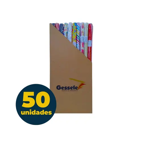 PAPEL PRESENTE EM FOLHA 60CMX100CM GESSELE SORTIDO 050 RL
