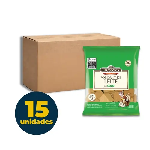 RAPADURINHA DE LEITE 120G FONDANT COM COCO DACOLONIA 15 UN
