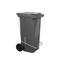 LIXEIRA 120L CARRINHO COLETOR C/PEDAL CINZA 1 UN