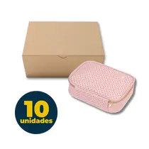 ESTOJO FEM BOX BRW 100 PENS/CANETAS PU ROSA 10 UN
