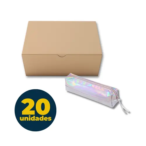 ESTOJO FEM 01 ZIPER BRW HOLOGRAFICO AZUL 20 UN