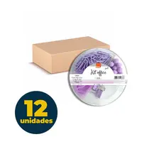 KIT OFFICE CLIPES/BINDER/ALFINETE/ELASTICO BRW LILAS 12 UN