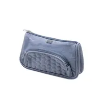 Estojo 2 Zíperes BRW Jeans Cinza