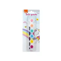 Tinta Guache 3ml 6 Cores + Pincel BRW Magic Blister com 7 Peças TG0320