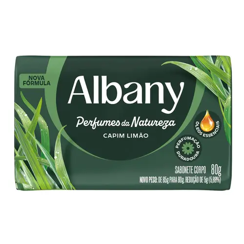 Sabonete em Barra Albany Perfumes da Natureza Capim Limão 85g