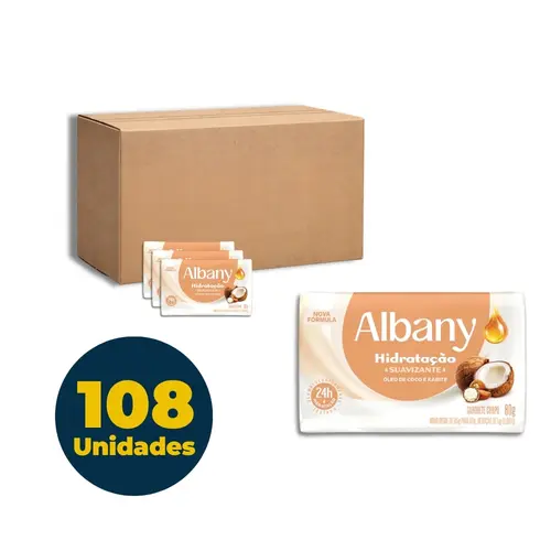 SABONETE BARRA 80G ALBANY HIDRATACAO SUAVIZANTE OLEO DE COCO 108 UN