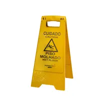 Placa de Sinalização Perfect Pro Cuidado Piso Molhado Amarela