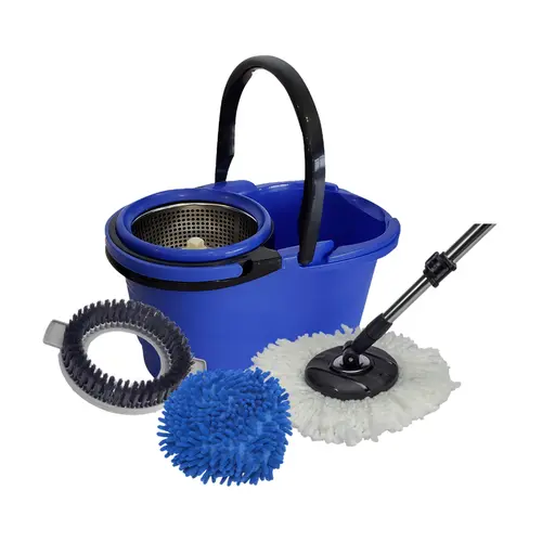 Mop Giratório Profissional Perfect Pro 360° com Balde Azul
