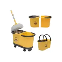 Mop Giratório Safe Profissional Perfect Pro 180° com Balde Duas Águas Amarelo