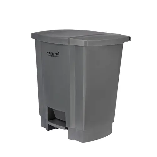Cesto Lixo Plástico com Pedal 35 Litros Perfect Pro Cinza
