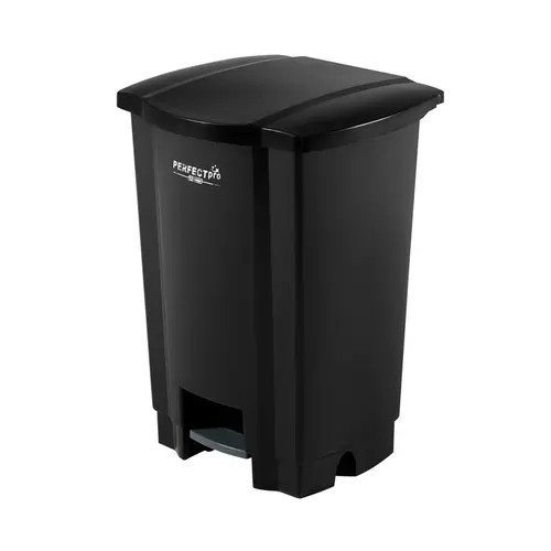 LIXEIRA 050L PLASTICA C/PEDAL PERFECT PRO BLACK