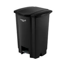 LIXEIRA 050L PLASTICA C/PEDAL PERFECT PRO BLACK
