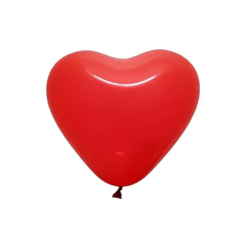 Balão de Latéx Coração Vermelho Liso N°12 Art Latex 25 Unidades