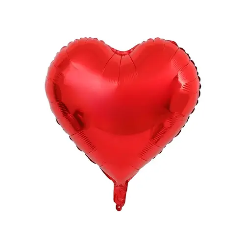 Balão Coração Vermelho Metálico N°18