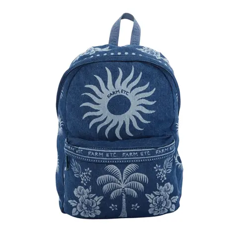 Mochila Xodó Farm Jeans Lenço Tropical