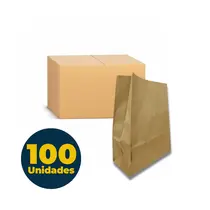 SACO PAPEL KRAFT FUNDO CHATO 34CMX22CMX12,8CM REF-10K SANFONA 0100 UN