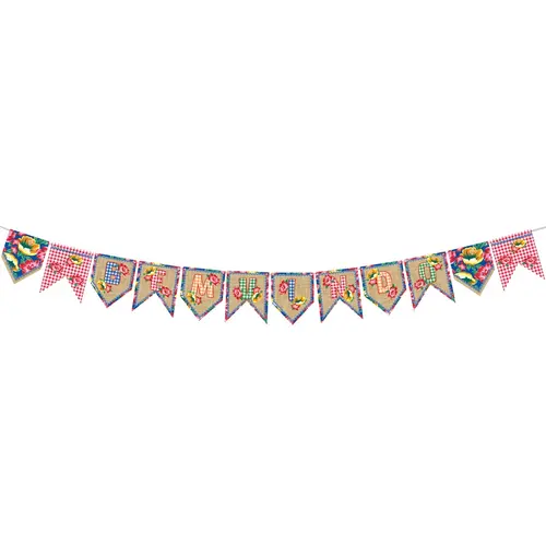 FAIXA DECORATIVA BEM VINDO 20CMX16CM CROMUS 12 UN