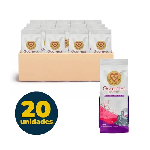 CAFE TRES CORACOES GOURMET 250G MOGIANA PAULISTA 20 UN