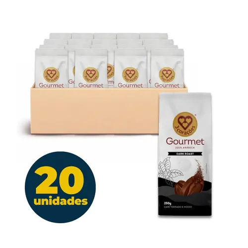 CAFE TRES CORACOES GOURMET DARK ROAST 20 UN