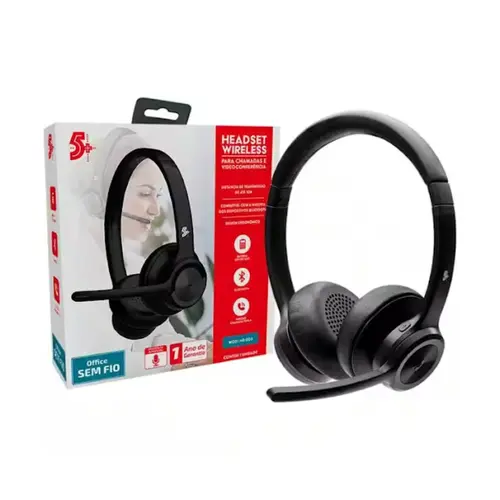 Fone de Ouvido Headset Bluetooth 5+ Office Preto HS-203 015-0106