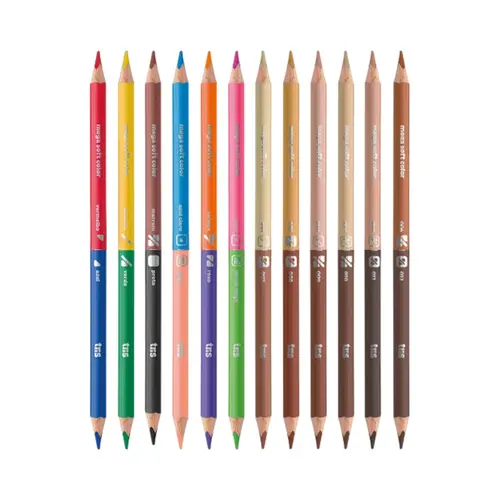 LAPIS COR BICOLOR 12 LAPIS 24 CORES TRIS MEGA SOFT COLOR 6 EST