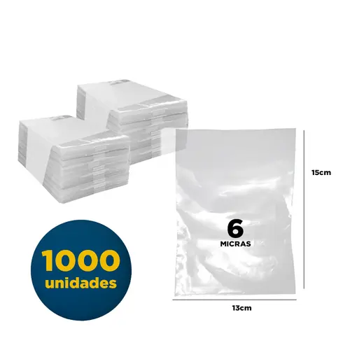 SACO PLASTICO PP 13CMX15CM 1000UN 5 MICRAS 5 MIL