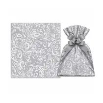 Saco de Presente Metalizado 30cm x 45cm Gessele Ornamental Prata