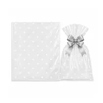 Saco de Presente PP Decorado 15cm x 22cm Gessele Transparente Estrelinha com 50 Unidades